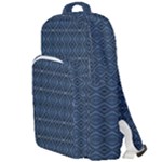 Blue Diamonds Motif Fancy Pattern Design Double Compartment Backpack