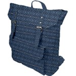 Blue Diamonds Motif Fancy Pattern Design Buckle Up Backpack