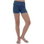 Blue Diamonds Motif Fancy Pattern Design Kids  Lightweight Velour Yoga Shorts