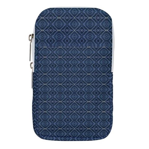 Blue Diamonds Motif Fancy Pattern Design Waist Pouch (Small) from ArtsNow.com