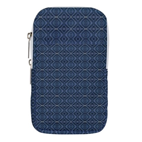 Blue Diamonds Motif Fancy Pattern Design Waist Pouch (Large) from ArtsNow.com
