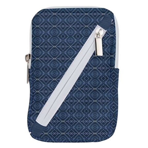 Blue Diamonds Motif Fancy Pattern Design Belt Pouch Bag (Large) from ArtsNow.com