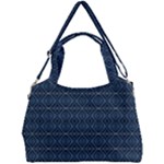 Blue Diamonds Motif Fancy Pattern Design Double Compartment Shoulder Bag