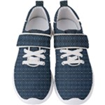 Blue Diamonds Motif Fancy Pattern Design Men s Velcro Strap Shoes