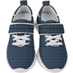 Blue Diamonds Motif Fancy Pattern Design Kids  Velcro Strap Shoes