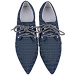 Blue Diamonds Motif Fancy Pattern Design Pointed Oxford Shoes