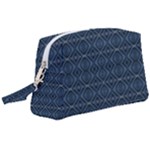 Blue Diamonds Motif Fancy Pattern Design Wristlet Pouch Bag (Large)