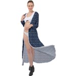 Blue Diamonds Motif Fancy Pattern Design Maxi Chiffon Beach Wrap