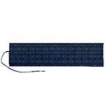 Blue Diamonds Motif Fancy Pattern Design Roll Up Canvas Pencil Holder (L)