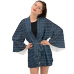 Blue Diamonds Motif Fancy Pattern Design Long Sleeve Kimono