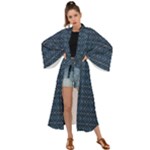 Blue Diamonds Motif Fancy Pattern Design Maxi Kimono