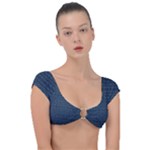 Blue Diamonds Motif Fancy Pattern Design Cap Sleeve Ring Bikini Top