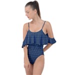 Blue Diamonds Motif Fancy Pattern Design Drape Piece Swimsuit