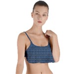 Blue Diamonds Motif Fancy Pattern Design Layered Top Bikini Top 