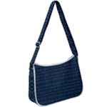 Blue Diamonds Motif Fancy Pattern Design Zip Up Shoulder Bag