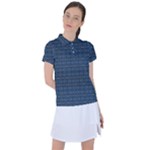 Blue Diamonds Motif Fancy Pattern Design Women s Polo Tee