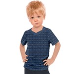 Blue Diamonds Motif Fancy Pattern Design Kids  Sports Tee