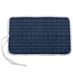 Blue Diamonds Motif Fancy Pattern Design Pen Storage Case (S)