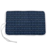 Blue Diamonds Motif Fancy Pattern Design Pen Storage Case (L)