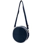 Blue Diamonds Motif Fancy Pattern Design Crossbody Circle Bag