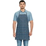 Blue Diamonds Motif Fancy Pattern Design Kitchen Apron