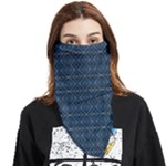 Blue Diamonds Motif Fancy Pattern Design Face Covering Bandana (Triangle)