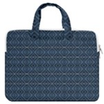 Blue Diamonds Motif Fancy Pattern Design MacBook Pro 16  Double Pocket Laptop Bag 