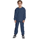 Blue Diamonds Motif Fancy Pattern Design Kids  Sweatshirt set