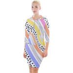 Background Abstract Wallpaper Quarter Sleeve Hood Bodycon Dress