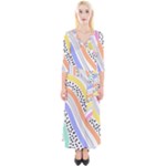 Background Abstract Wallpaper Quarter Sleeve Wrap Maxi Dress