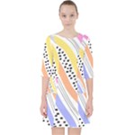 Background Abstract Wallpaper Quarter Sleeve Pocket Dress