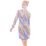 Background Abstract Wallpaper Button Long Sleeve Dress