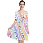 Background Abstract Wallpaper Quarter Sleeve Waist Band Dress