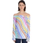 Background Abstract Wallpaper Off Shoulder Long Sleeve Top