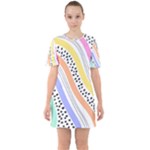 Background Abstract Wallpaper Sixties Short Sleeve Mini Dress