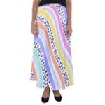 Background Abstract Wallpaper Flared Maxi Skirt