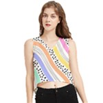 Background Abstract Wallpaper V-Neck Cropped Tank Top