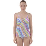 Background Abstract Wallpaper Twist Front Tankini Set