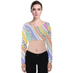 Background Abstract Wallpaper Velvet Long Sleeve Crop Top