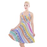 Background Abstract Wallpaper Halter Party Swing Dress 