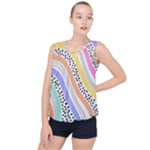 Background Abstract Wallpaper Bubble Hem Chiffon Tank Top