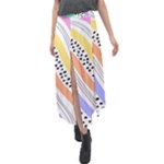Background Abstract Wallpaper Velour Split Maxi Skirt