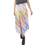 Background Abstract Wallpaper Velour Split Maxi Skirt