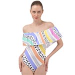 Background Abstract Wallpaper Off Shoulder Velour Bodysuit 