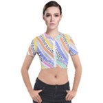 Background Abstract Wallpaper Short Sleeve Cropped Jacket