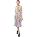 Background Abstract Wallpaper Ruffle End Midi Chiffon Dress