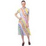 Background Abstract Wallpaper Keyhole Neckline Chiffon Dress