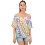 Background Abstract Wallpaper Off Shoulder Short Sleeve Top