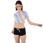 Background Abstract Wallpaper Tie Back Short Sleeve Crop Tee