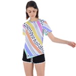 Background Abstract Wallpaper Asymmetrical Short Sleeve Sports Tee